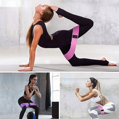 Cross-border yoga resistance band for home workouts, fitness resistance band, butt-lifting band, knitted anti-curling butt shaping ring - image 4