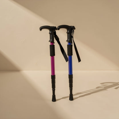 Aluminum trekking pole with rubber T-shaped handle