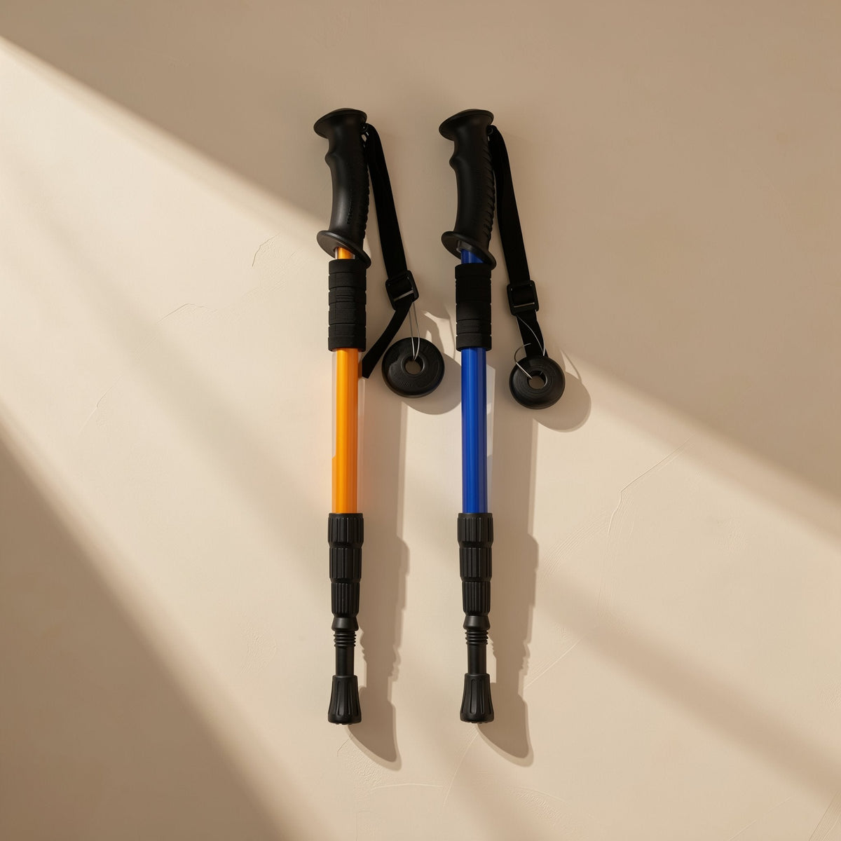 Aluminum trekking pole with rubber T-shaped handle - view 2
