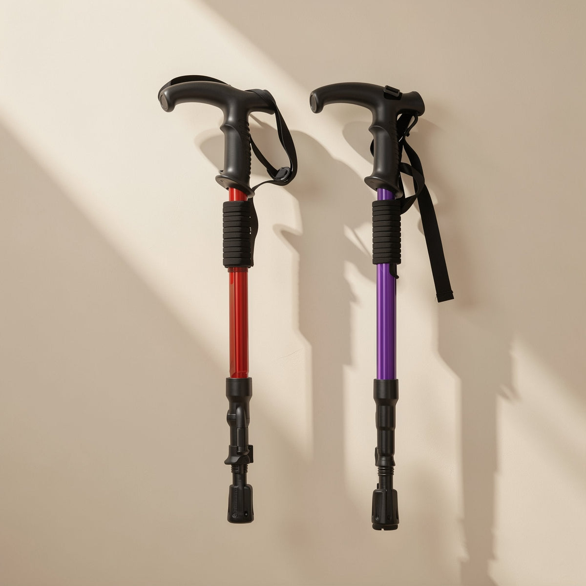 Aluminum trekking pole with rubber T-shaped handle - view 3