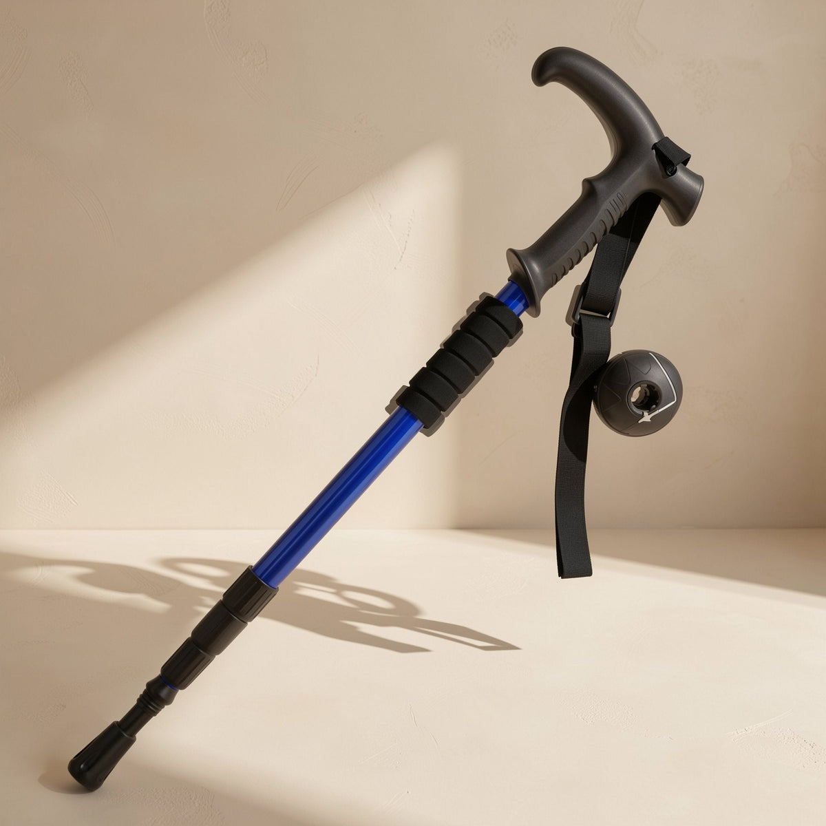 Aluminum trekking pole with rubber T-shaped handle - view 5