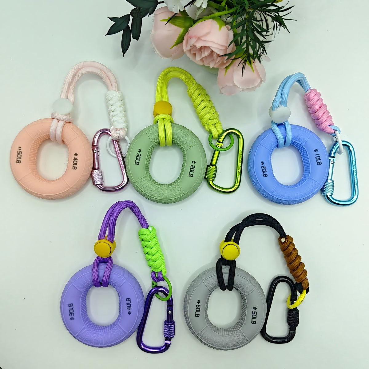Grip strength ring keychain lanyard stress-relief fitness accessory simple five-finger strength rehabilitation grip trainer backpack small accessory - image 4