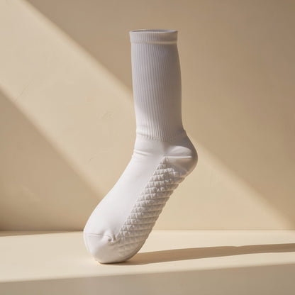 High-top polyester sports socks with color-blocking pattern - view 2