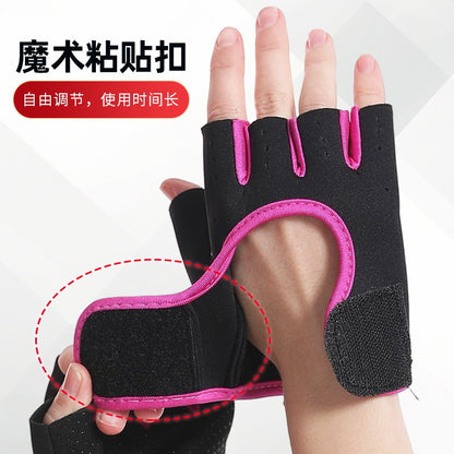 Breathable yoga weightlifting training fitness gloves, sports gloves for men and women, half-finger anti-slip shock-absorbing cycling gloves - image 3