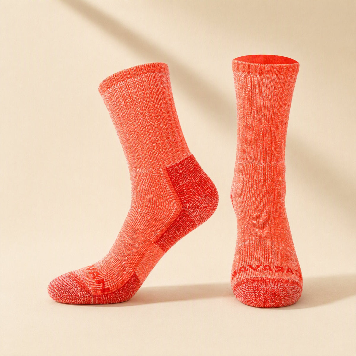 Merino wool sports socks with a medium-tube shaft and solid-color pattern - view 2