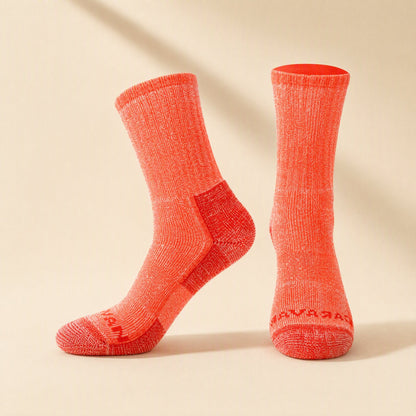 Merino wool sports socks with a medium-tube shaft and solid-color pattern - view 2