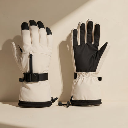 Fingerless winter ski gloves in water-resistant fabric with touchscreen function