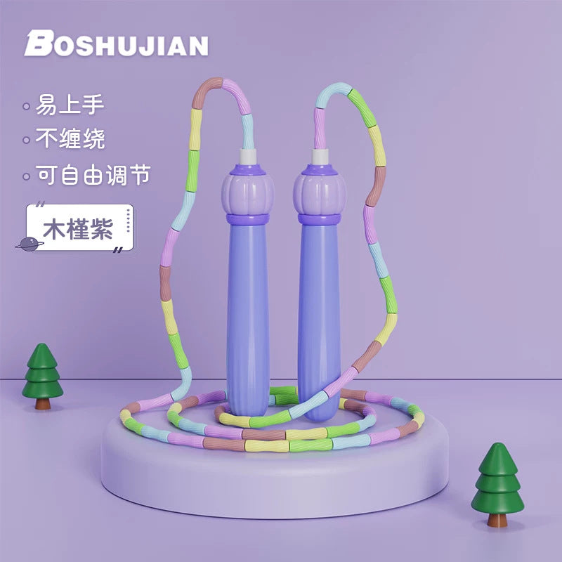 Bamboo-joint jump rope, suitable for classes, children, primary and secondary school students, specially designed for the high school entrance exam, adjustable for physical education exams - image 3
