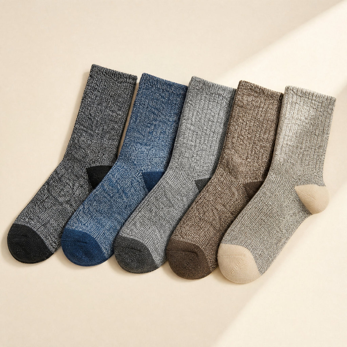 Wool mid-calf sports socks with a medium-height shaft - view 2