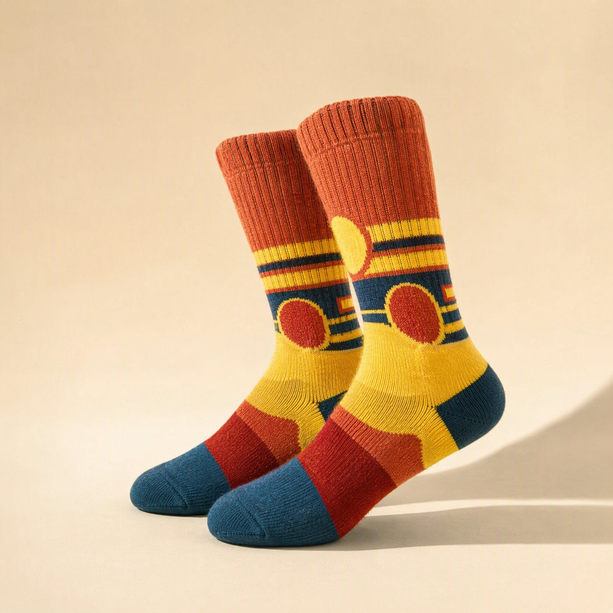 Wool mid-calf sports socks with a medium-height shaft - view 3