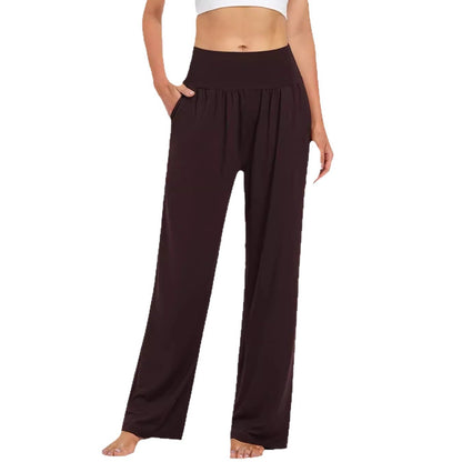 2024 Yoga Running Pants, Cool Solid Color Casual Pants for Women, Popular Summer Style, Relaxed Fit, Comfortable Wide-Leg Pants - image 4