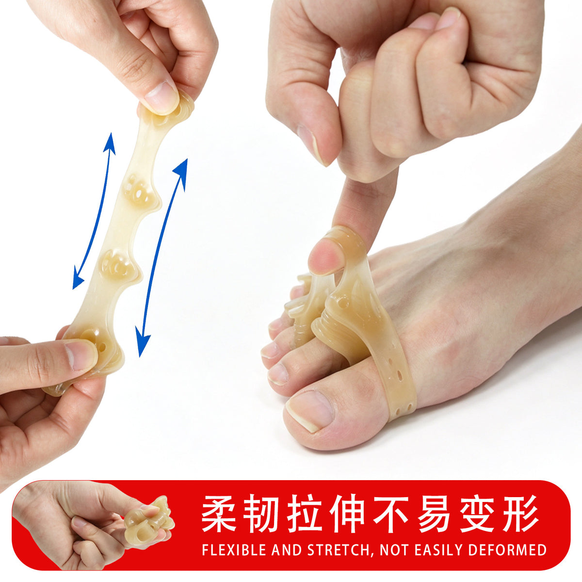 Five-toe separation silicone toe corrector for hallux valgus, big toe overlapping toe separator, yoga toe protector - image 3