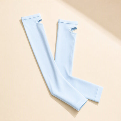 Solid-color seamless-knit sunscreen arm sleeves for outdoor cycling - view 4