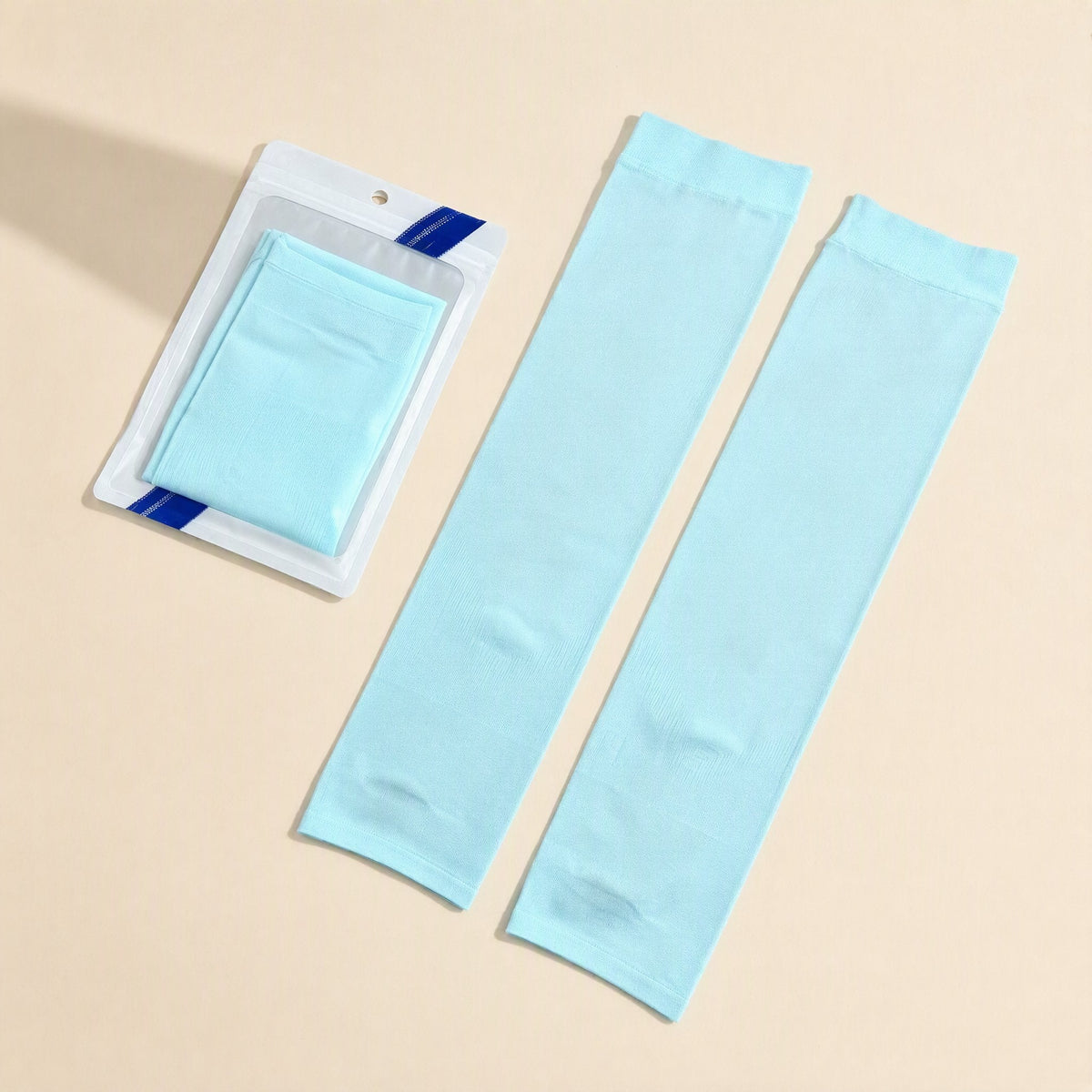 Solid-color seamless-knit sunscreen arm sleeves for outdoor cycling - view 5