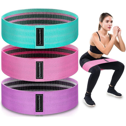 Multi-color fabric elastic band fitness resistance band for women, suitable for leg exercises, yoga, rehabilitation training, and butt shaping - image 1