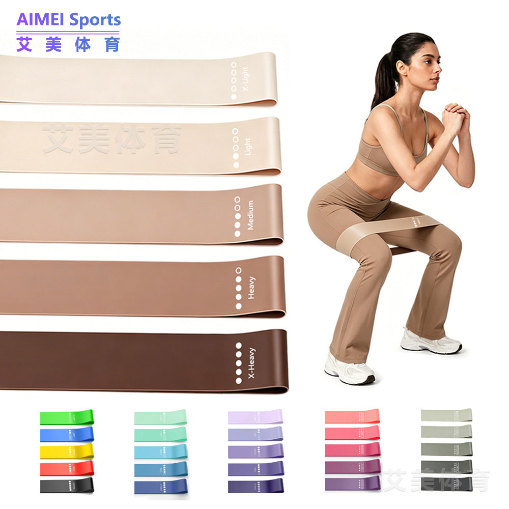 Natural Latex Resistance Bands for Fitness Strength Training, Yoga, Hip Lift, and Stretching, Brown Gradient 5-Piece Set - image 1