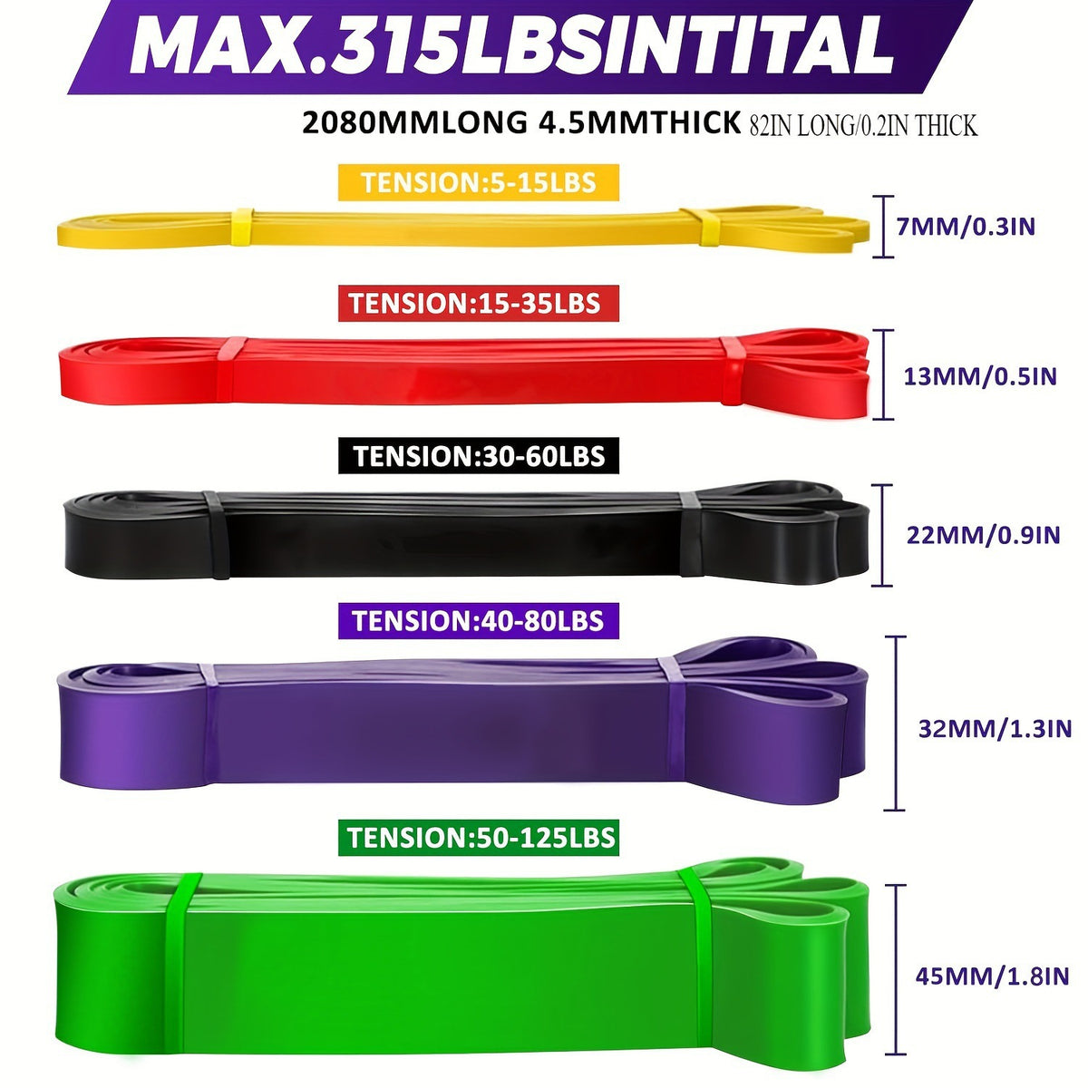 Cross-border resistance bands, yoga fitness elastic bands, TPE latex tension bands for strength training, customizable logo - image 2