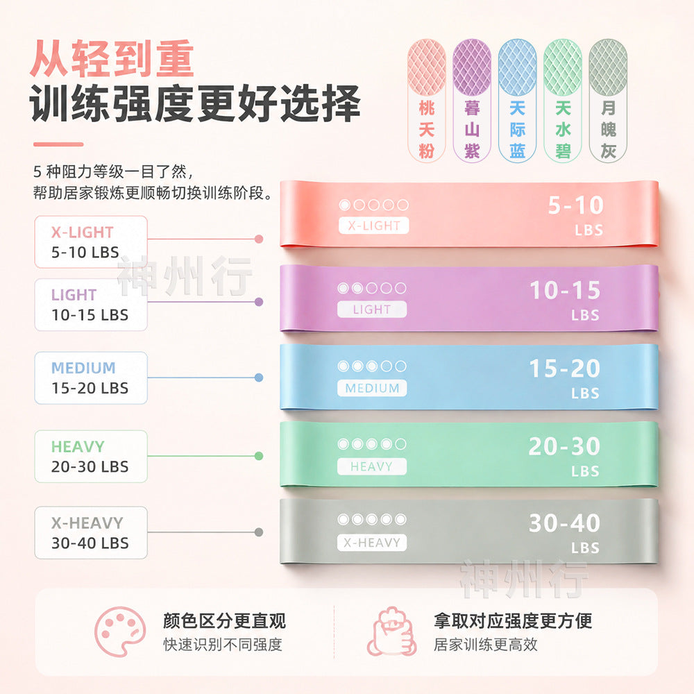Yoga resistance band for home fitness, latex non-slip resistance loop, butt-lifting band, squat leg-slimming tool - image 2