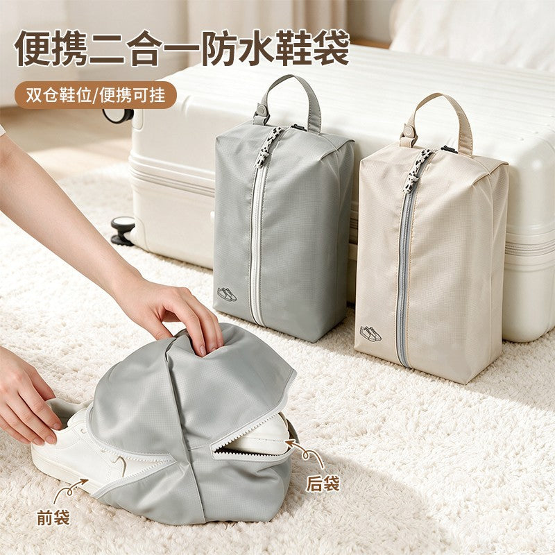 Travel waterproof shoe storage bag, portable storage bag for gym shoes, large-capacity luggage dustproof bag, shoe bag - image 1