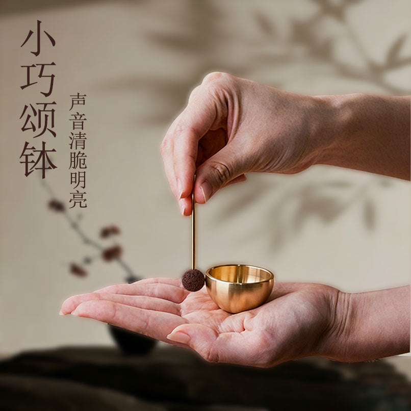 Mini Aromatherapy Singing Bowl Sound Therapy Meditation Stress Relief Ornament for Relaxing Body and Mind, Sanskrit Sound Healing Yoga Meditation Brass Bowl - image 3