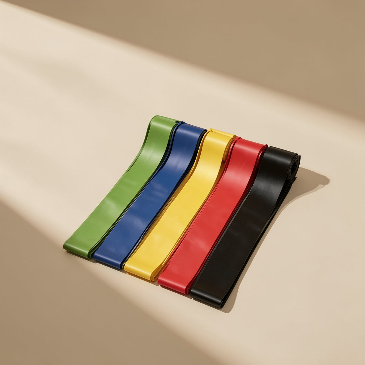 Five-piece TPE resistance band set with levels from X-Light to X-Heavy - view 2