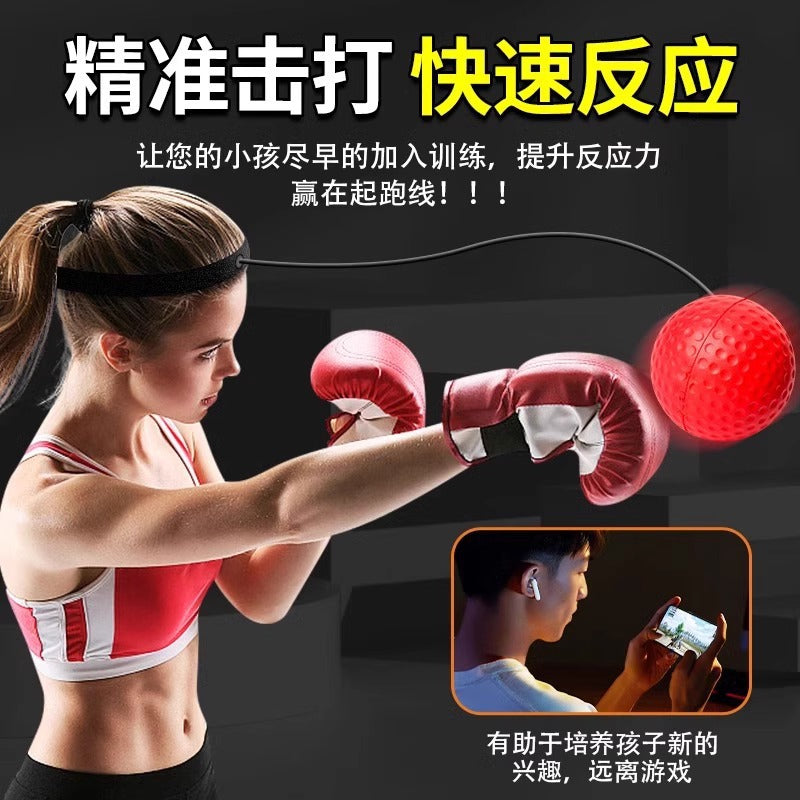 Head-mounted boxing reaction ball for children's concentration and attention training, stress-relief ball for adults, fitness rebound speed ball - image 2