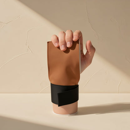 Cowhide palm protector for pull-ups and deadlifts with polyester-fiber body - view 2
