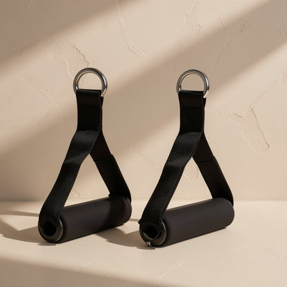 Resistance band handle attachment set with handles, carabiners and a door anchor - view 4