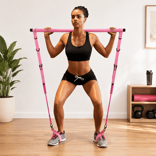 Multi-Functional Pilates Bar Kit with Resistance Bands