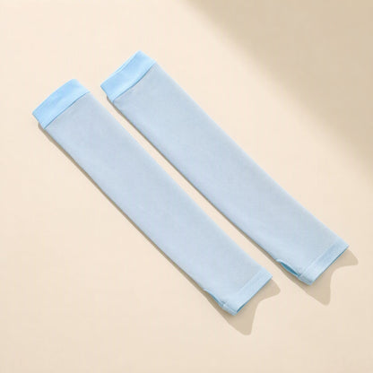 Nylon fingerless arm sleeves with thumb and straight styles - view 5