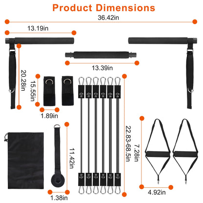Pilates Bar with Resistance Bands Kit