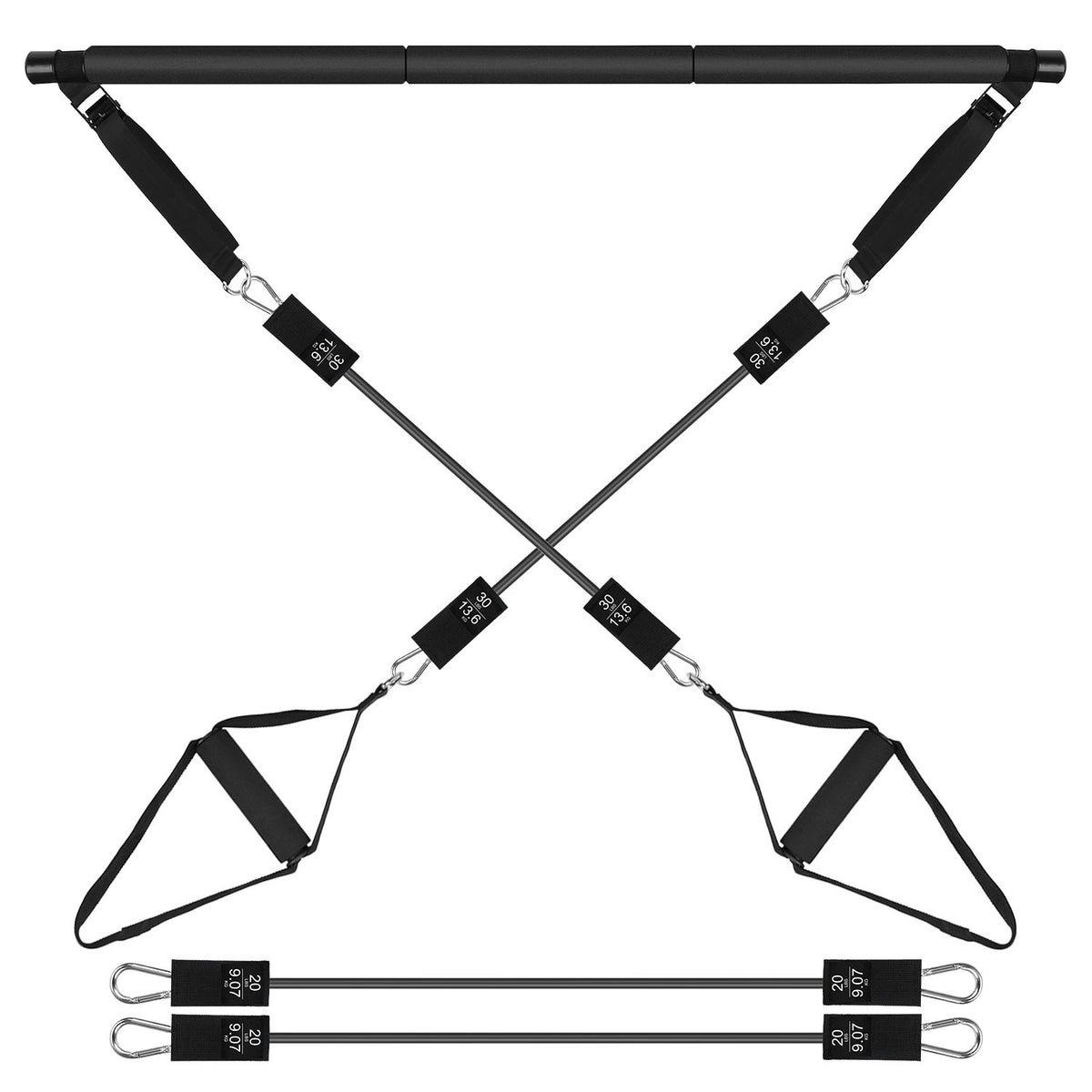 Pilates Bar with Resistance Bands Kit