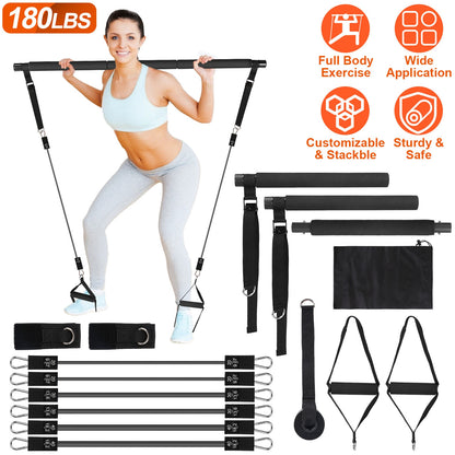 Pilates Bar with Resistance Bands Kit