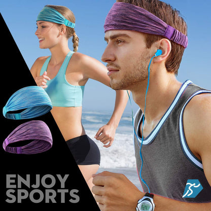 5-Piece Women's Anti-Slip Sports Sweat-Absorbing Headbands Elastic Yoga…
