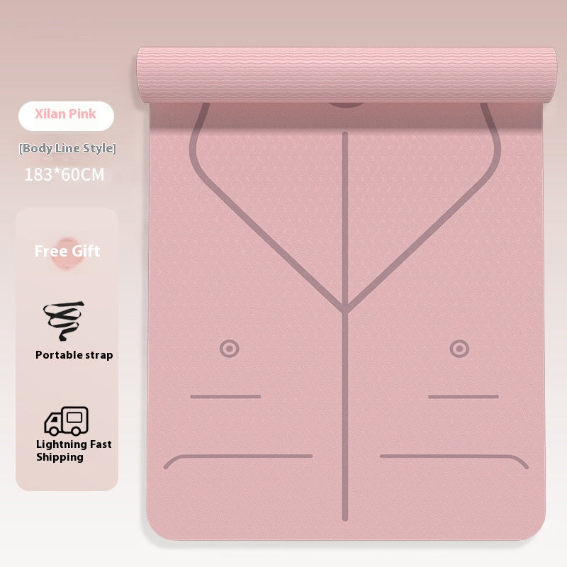 Home Yoga Mat Body Line TPE Anti-skid Shock Absorption