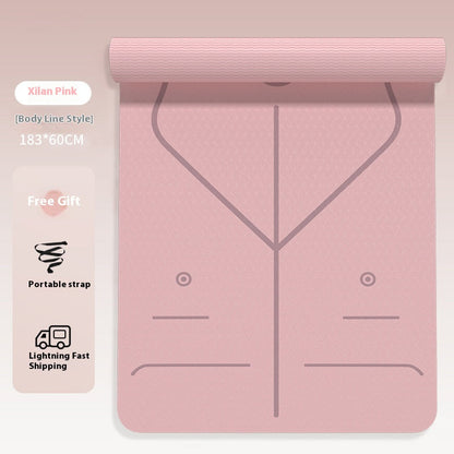 Home Yoga Mat Body Line TPE Anti-skid Shock Absorption