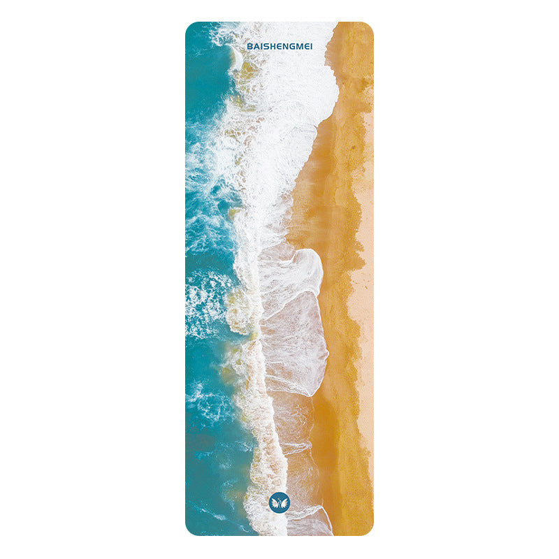 1.5mm Natural Rubber Suede Yoga Mat Printed Ultra-thin Folding Non-slip Cloth Sweat-absorbent Portable Travel Mat - image 5