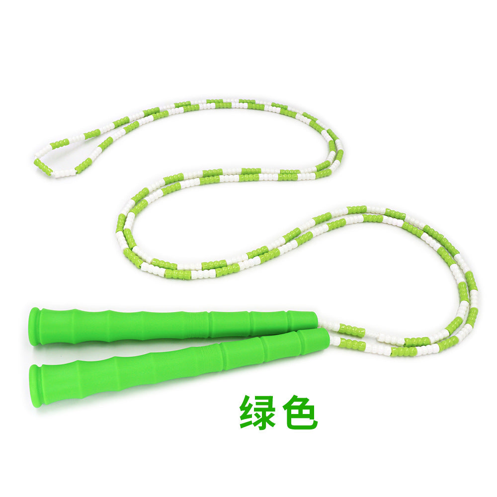 Manufacturer Wholesale Children's Fitness Sports Pattern Skipping Rope Kindergarten Competition Soft Bead Bamboo Skipping Rope for Primary School Students - image 4