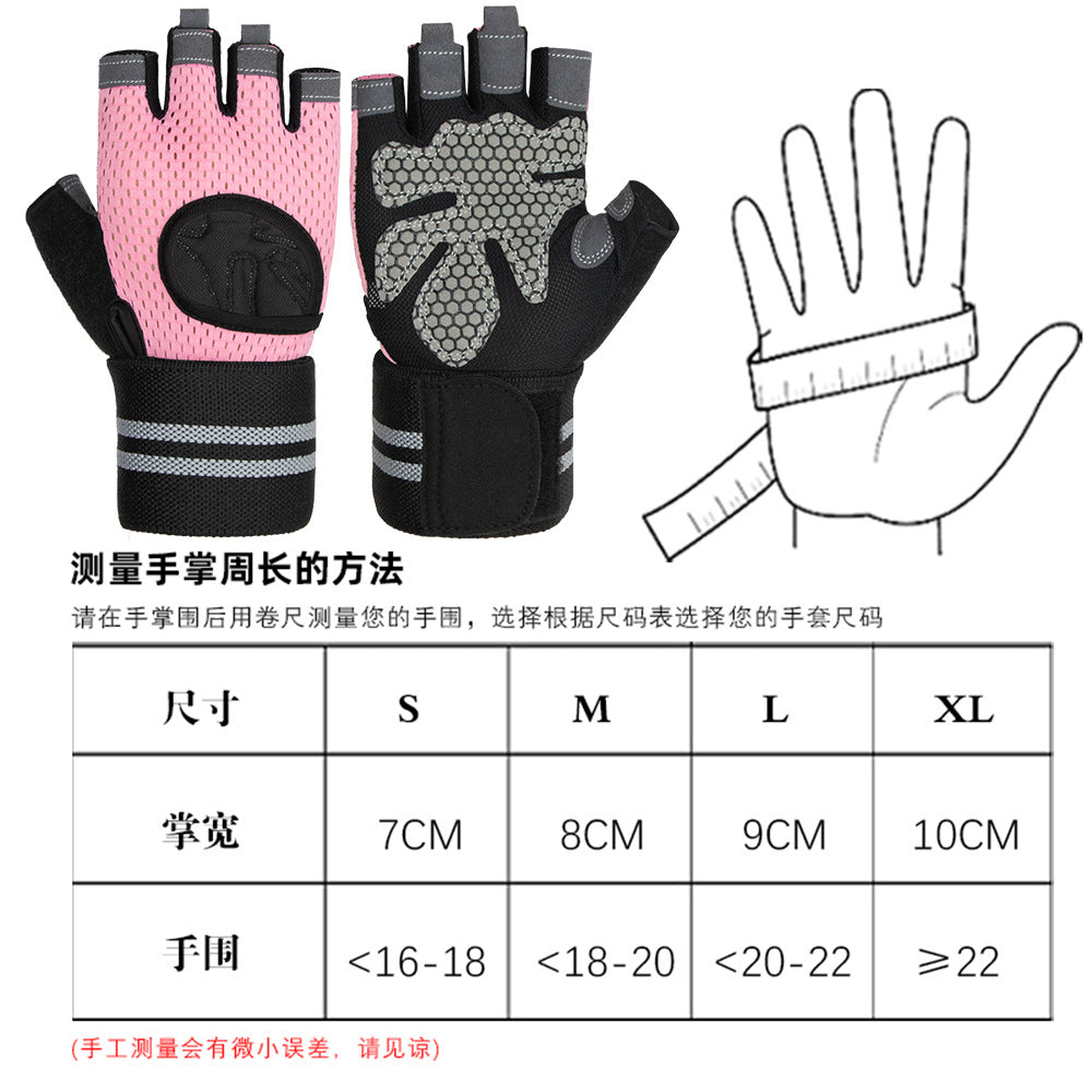 Mkas Fitness Gloves, Sports Half-Finger Cycling Gloves, Weightlifting Gloves with Wrist Guards, Anti-Slip, Anti-Callus, Deadlift Compression Hand Guards - image 4