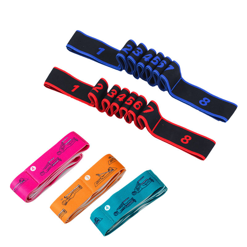 Yoga Stretching Strap Elastic Resistance Band Latin Dance Pull Strap Training Figure-Eight Equipment Yoga Aid - image 1