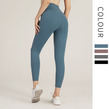 Ningbo Dashu High Waist Naked Yoga Pants Women's Traceless Quick-drying Tight Running Fitness Pants Hip-lifting Sports Yoga Clothes - image 3