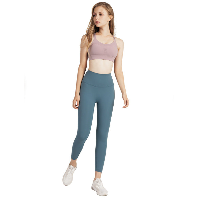 Ningbo Dashu High Waist Naked Yoga Pants Women's Traceless Quick-drying Tight Running Fitness Pants Hip-lifting Sports Yoga Clothes - image 5