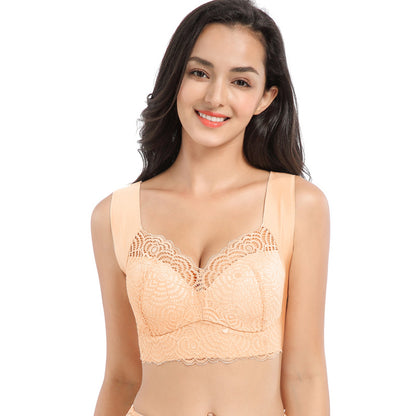 Lace Large Size Bra Fat mm 100kg Wire-Free Vest Style Sports Sleep Push-Up Enlarged Bra Wholesale - image 2