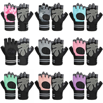 Cross-Border Fitness Gloves Men's Half-Finger Sports Fitness Gloves Anti-Callousing Weightlifting Gloves Iron Gloves - image 5