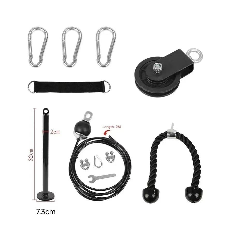 Cross-Border DIY Pulley Rope Homemade Big Bird Home High Pull-Down Arm Strength Triceps Fitness Equipment X Kit - image 4