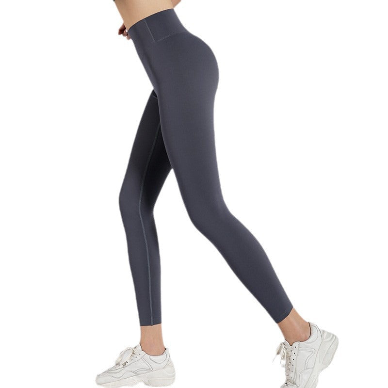 New Style Nude Yoga Pants for Women, Tight-Fitting High-Waisted Butt-Lifting Elastic Peach Quick-Drying Fitness Pants, Sports Running Leggings - image 5