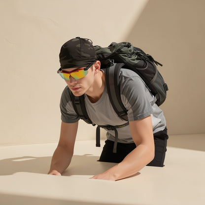 Foldable ice silk melon skin cycling cap with a dome top - view 2