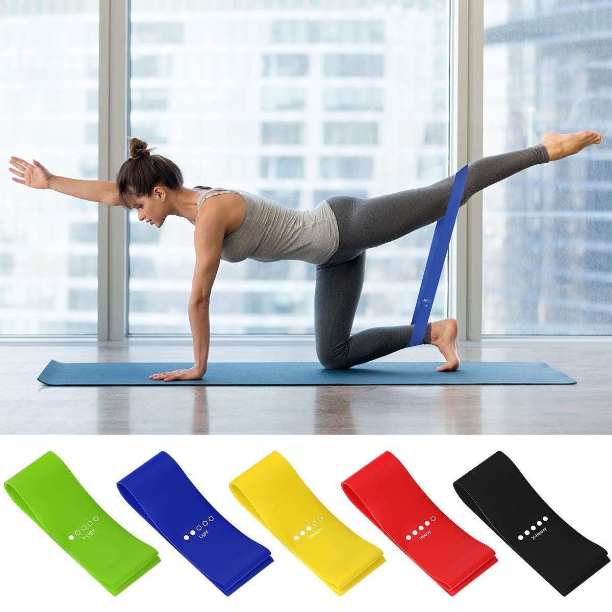 TPE tension ring yoga fitness band resistance band men's and women's fitness fast lifting hip ring rubber elastic belt - image 4