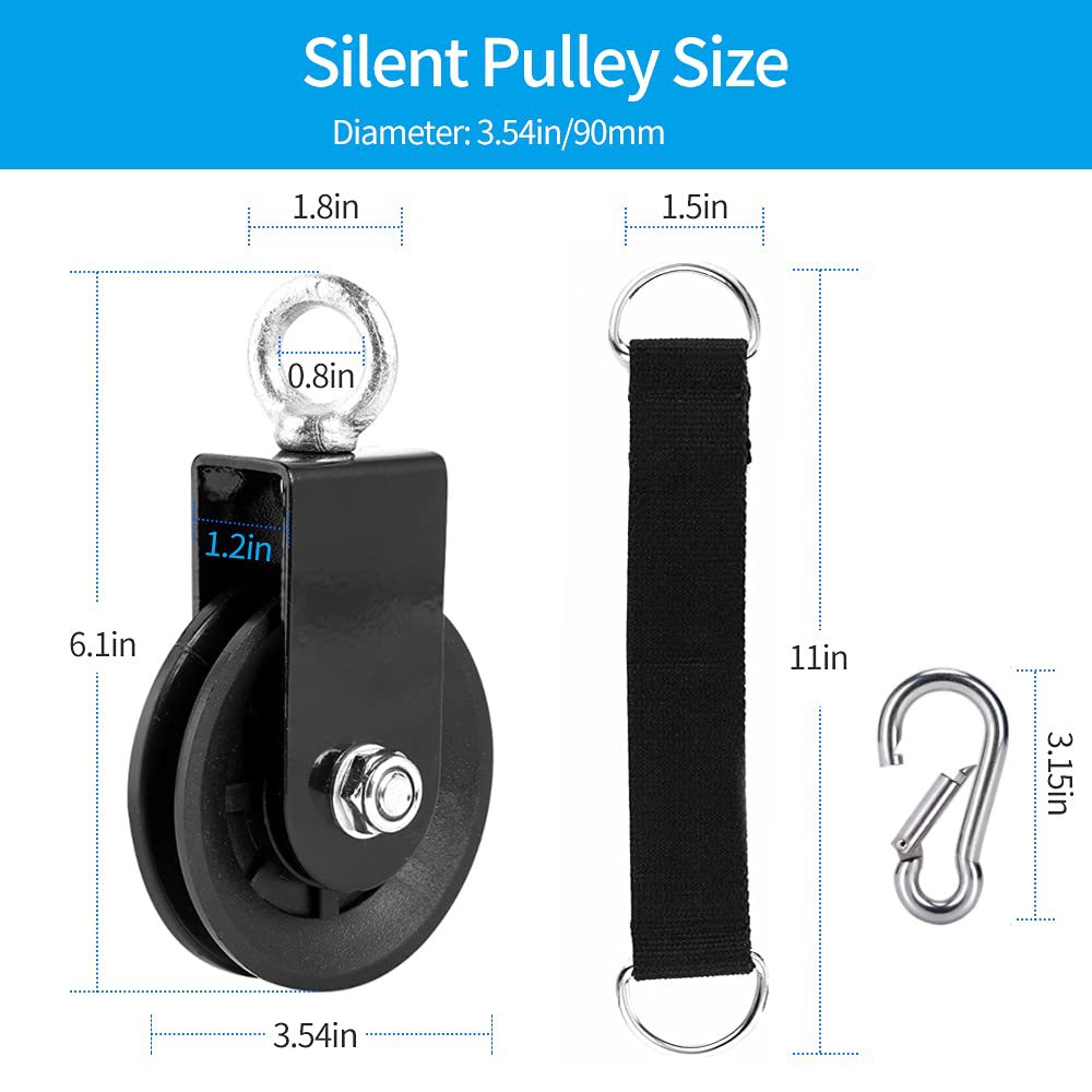 Fitness equipment bracket pulley mute hanging wheel self-made DIY Big Bird pulley three heads and back equipment - image 3