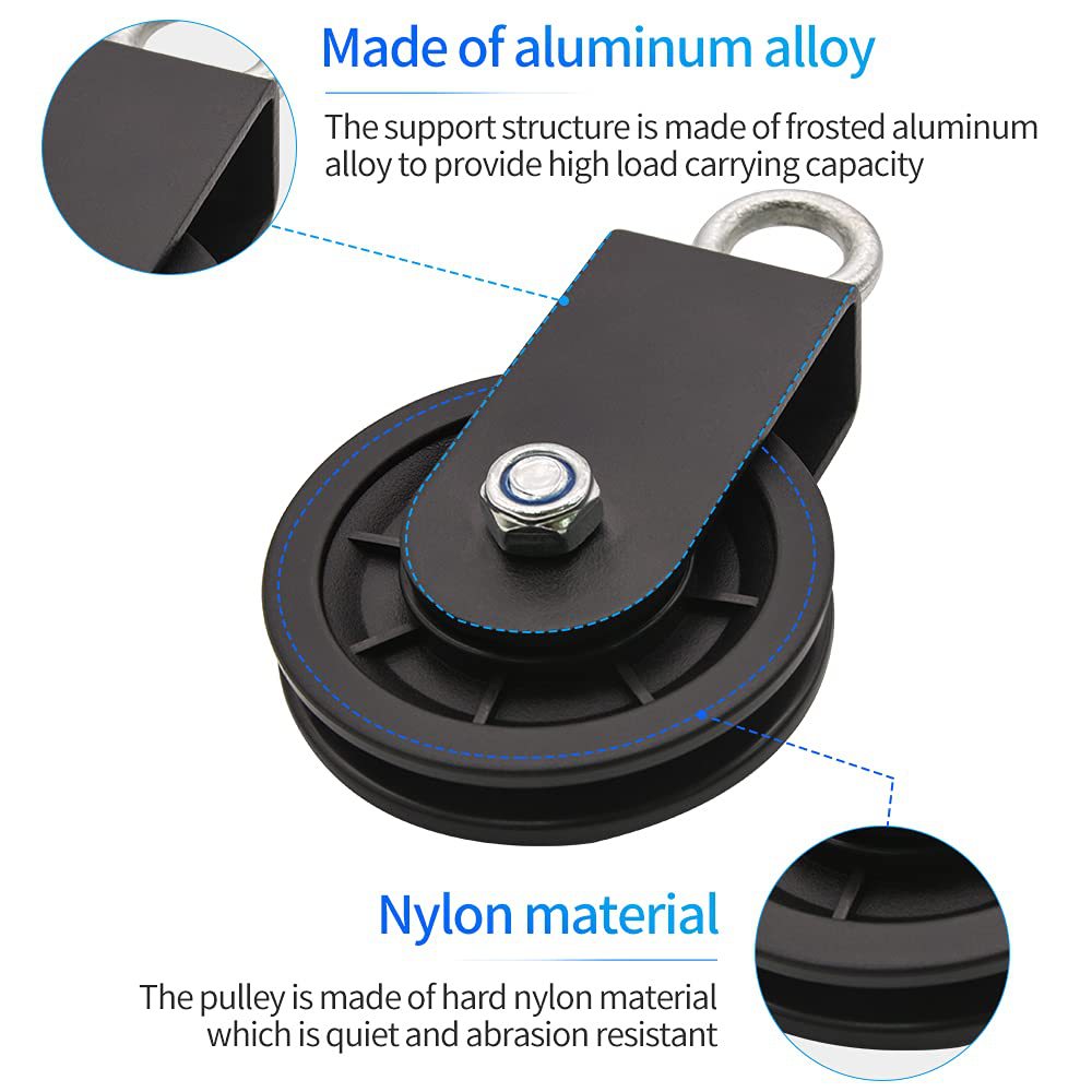 Fitness equipment bracket pulley mute hanging wheel self-made DIY Big Bird pulley three heads and back equipment - image 4